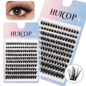 Eyelash Extension Kit 3 Boxes 450 Pieces Eyelash Cluster Kit DIY Eyelash Extension Kit for Beginners (Color: black)